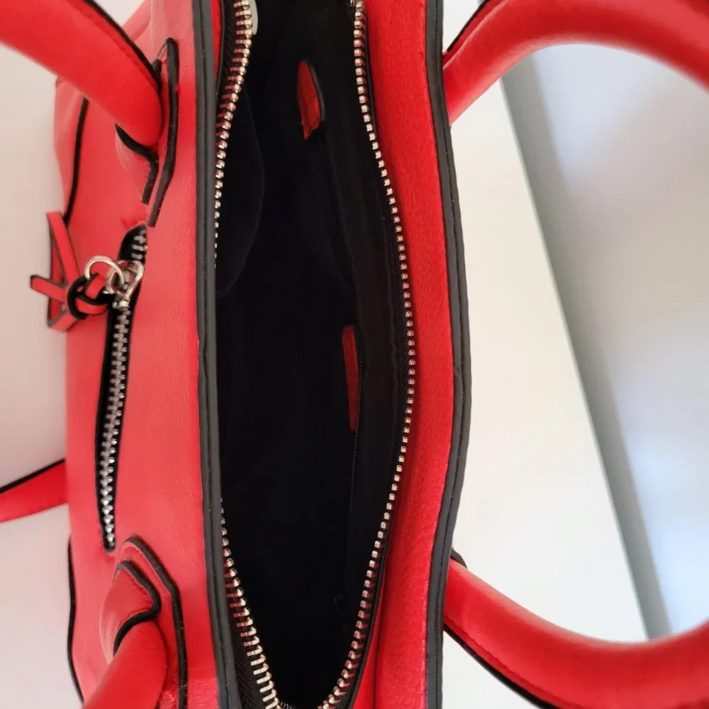 Parfois Red Vegan Faux Leather Medium Cross Body Bag, Tote Handles, GUC - Picture 4 of 12